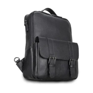 Elmira Leather Laptop Backpack for Men and Women - Black - Power Play Studio, LLC