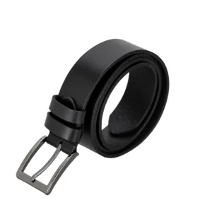 Longmont Men's Handmade Full-Grain Leather Belt in Traditional - Black - Power Play Studio, LLC