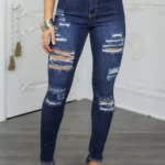 High Rise Distressed Skinny Jeans - Power Play Studio, LLC