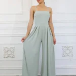 Trendy Solid Cami Wide Jumpsuit - Power Play Studio, LLC