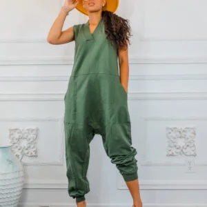Sleeveless Harlem Jumpsuit - Olive
