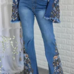 Set The Record Bell Bottom Jeans Dark
