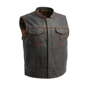 The Club Cut Men's Leather Vest, Multiple Color Options