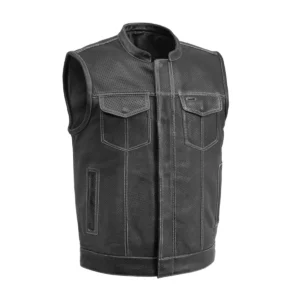 Sharp Shooter Perforated Men's Leather Vest