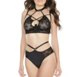 Coquette Halter Bra With Full Back Panty