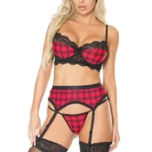 Coquette Bra Garter Belt And G-String