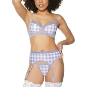 Coquette Bra Garter Belt And G-String