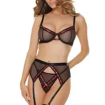 Coquette Bra Garter Belt G-string set