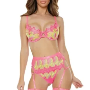Coquette Bra Garter Belt & Thong set