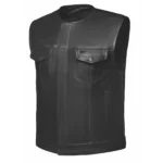 Men's Short Leather Club Vest - Power Play Studio, LLC