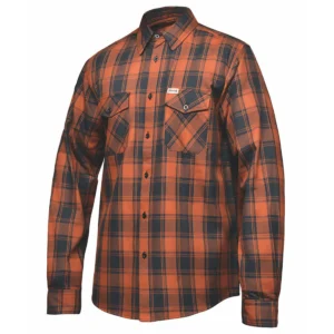 Men's Black and Brown Flannel Shirt