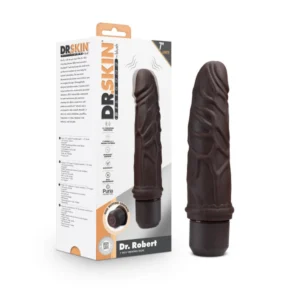 Dr. Skin Silicone Dr. Robert Vibrating Dildo Brown