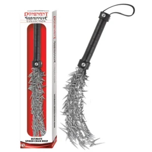 Dominant Submissive Collection Ultimate Spiked Chain Whip - Power Play Studio, LLC