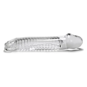 Muscle Smooth Cocksheath W/length Inset Oxballs Clear