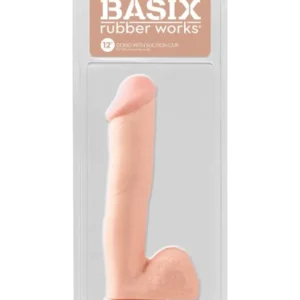 Basix Rubber Works 12in Dong W/suction Flesh - Power Play Studio, LLC