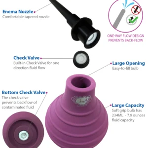Cloud 9 Health & Wellness Premium Silicone Non-backflow Enema Douche