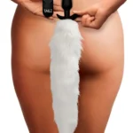 Tailz Vibrating White Fox Tail Slender Anal Plug - Power Play Studio, LLC