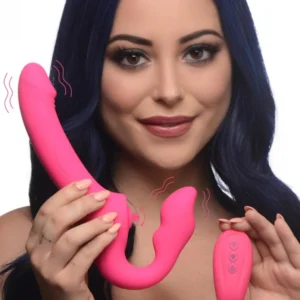 Strap U Licking & Vibrating Strapless Strap-on W/ Remote - Power Play Studio, LLC