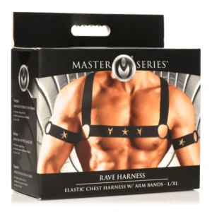 Master Series Elastic Chest Harness W/ Arm Bands L/xl