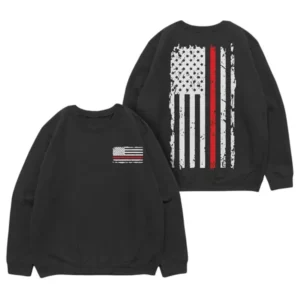 Vintage Red Line Crewneck Sweatshirt Black