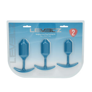 Shots Levelz Silicone Weighted Anal Plug Training Kit Set of 3 - Teal - Power Play Studio, LLC