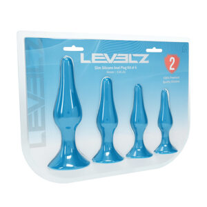 Shots Levelz Slim Silicone Anal Plug Kit of 4 - Teal - Power Play Studio, LLC