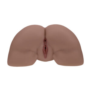 Xkin Clara Vossin dual entry vibrating masturbator in brown, main view, Power Play Studio, LLC