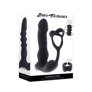 Zero Tolerance Popping P-Spot prostate massager in black, main view, Power Play Studio, LLC