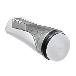 Zero Tolerance Stroking Buddy thrusting stroker in white, main view, Power Play Studio, LLC
